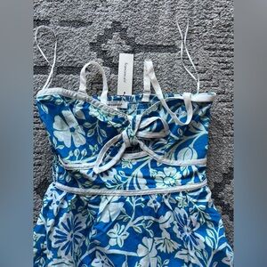 Francesca’s Blue & White Floral Strapless Maxi Dress – New with Tags